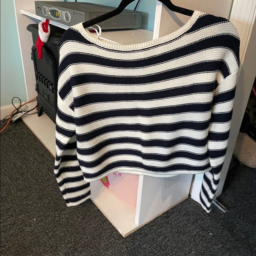 Black and white striped sweater